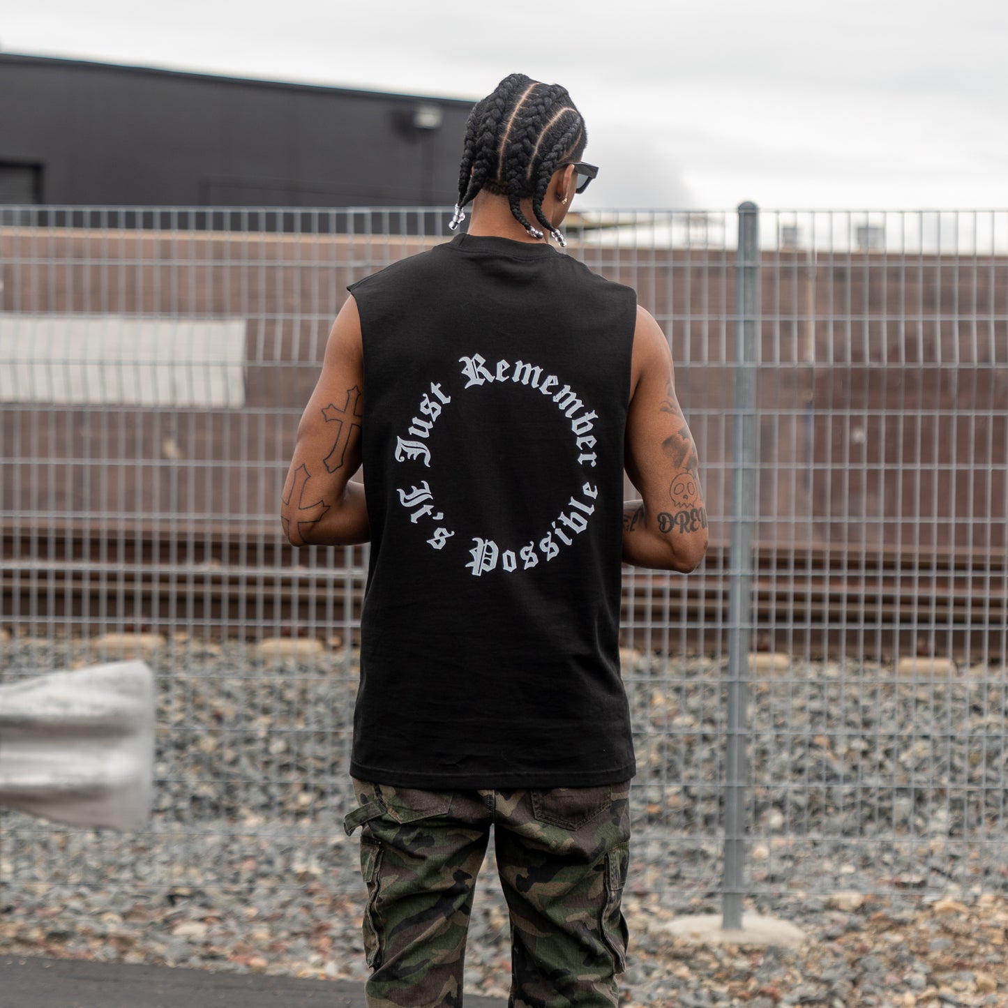 Circle Logo Muscle Tee (BLACK)