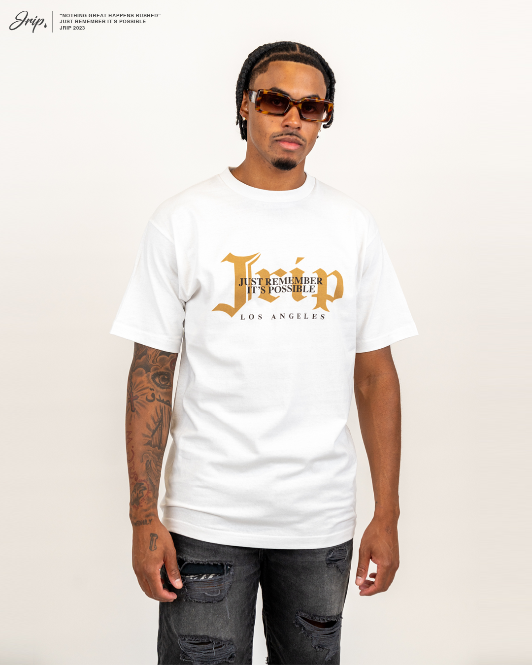 JRIP TAN SLOGAN TEE (WHITE)