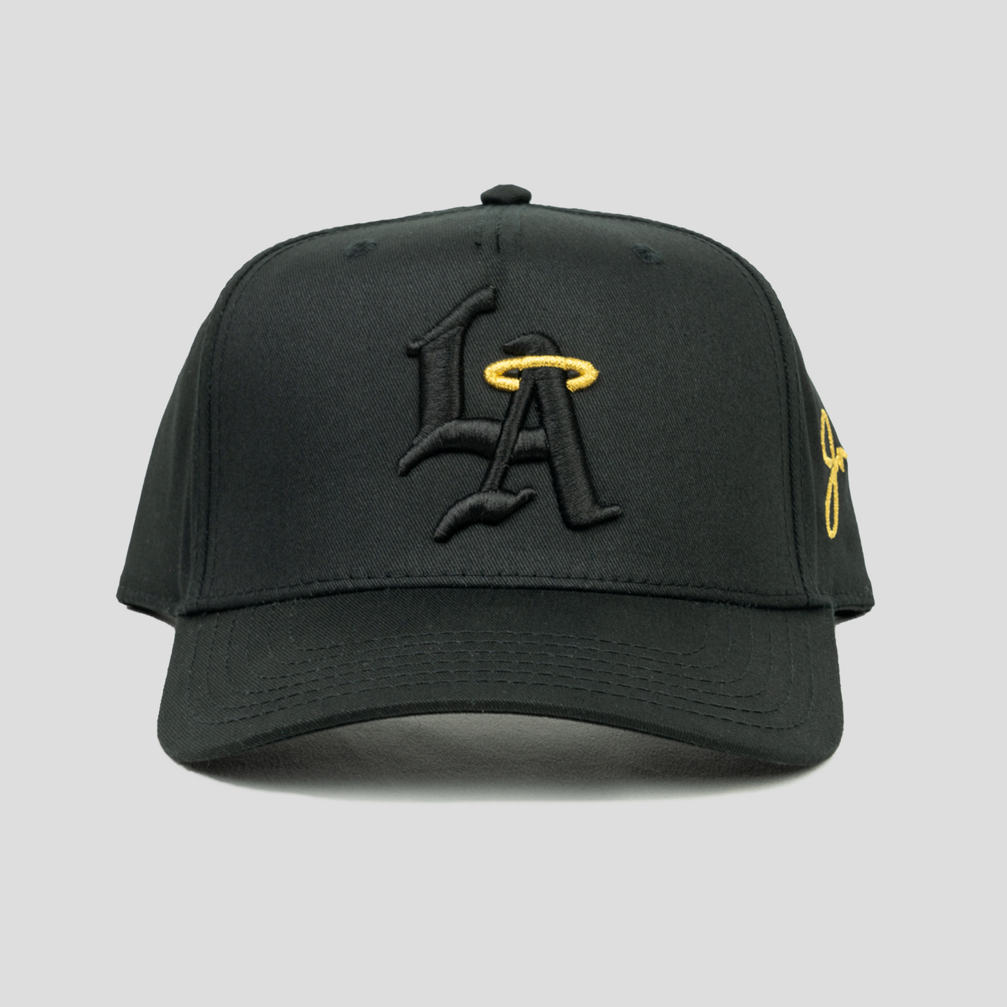 LA Halo Snapback Hat (BLACK/BLACK)