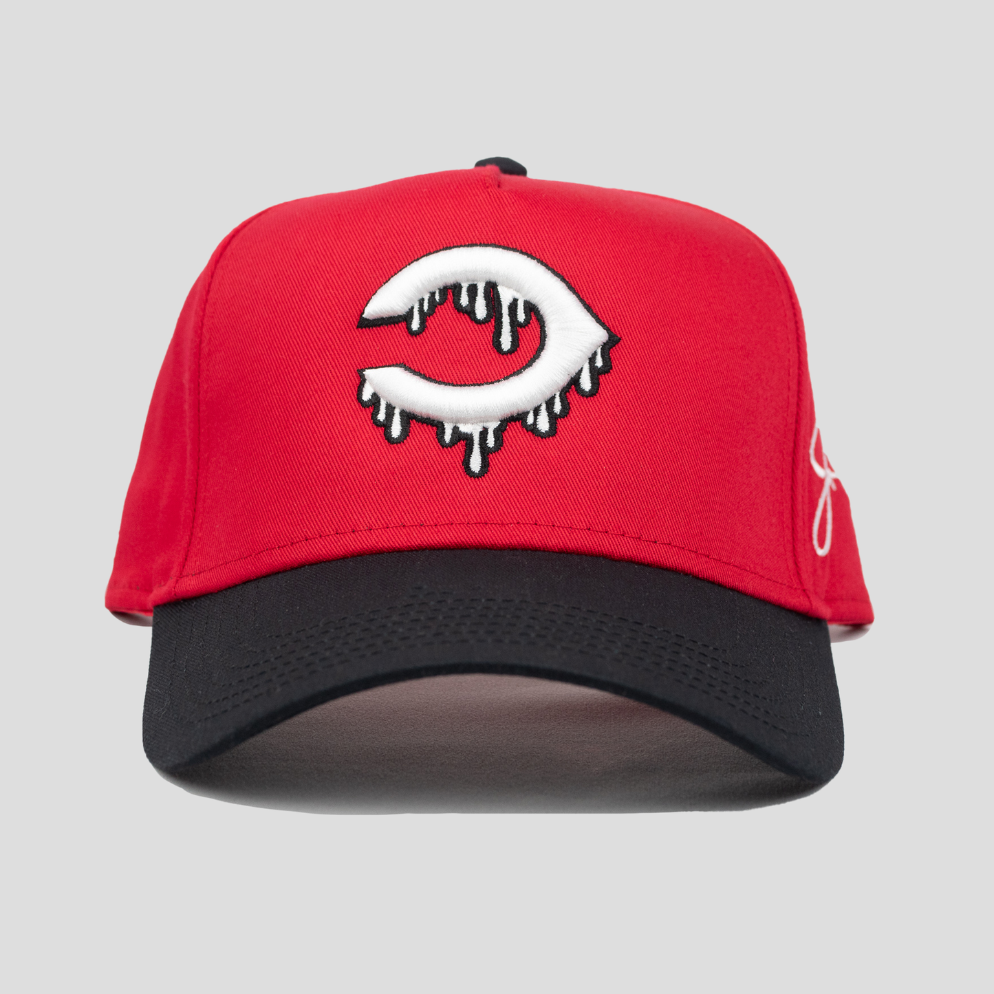 Cinci Dripping Snapback Hat (RED/BLACK)