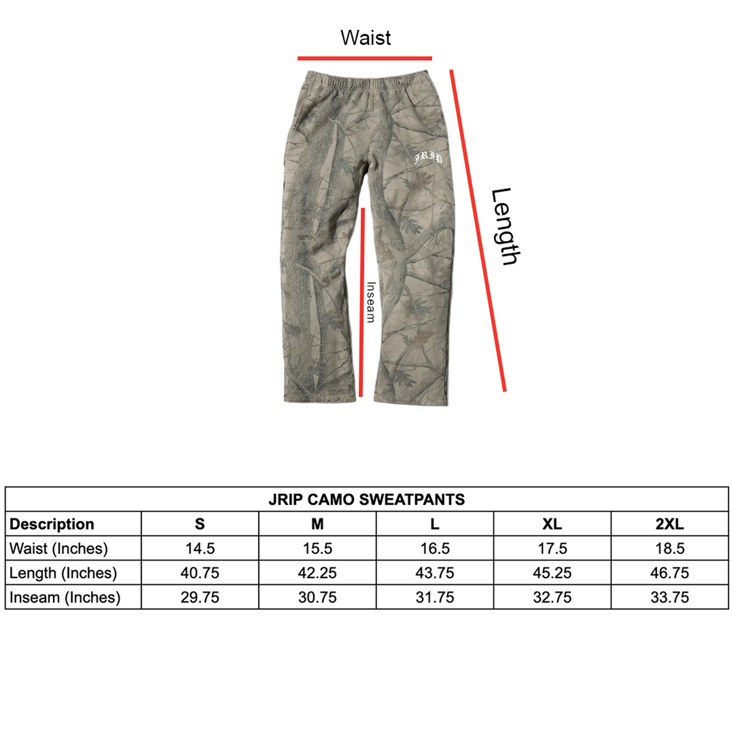 Camo Straight Leg Sweatpants