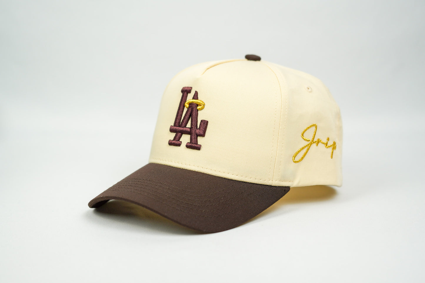 LA Halo Snapback Hat (CREAM/BROWN)