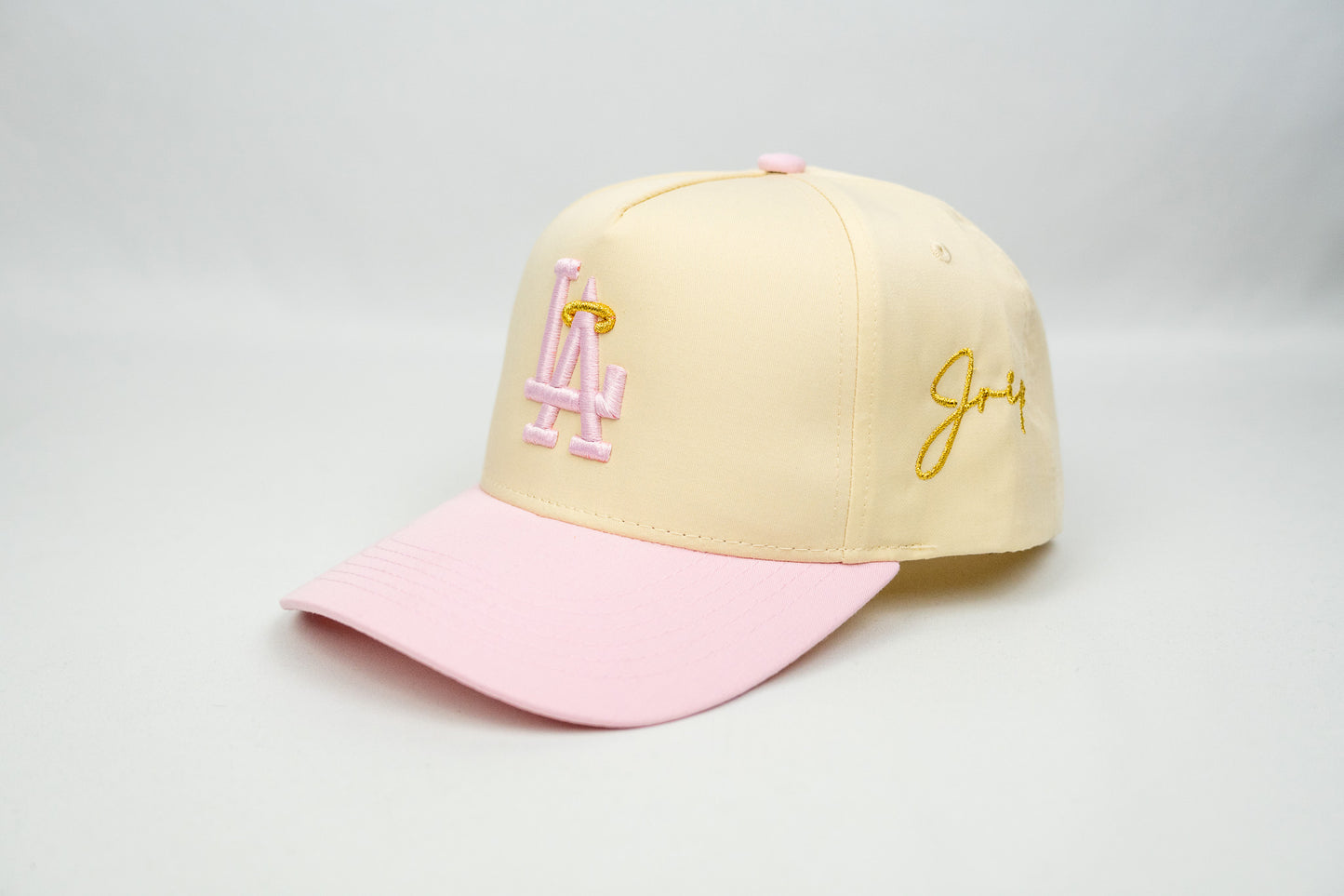LA Halo Snapback Hat (CREAM/PINK)