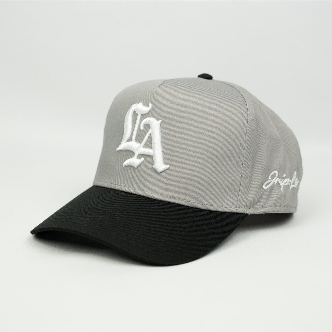 Old English LA Snapback Hat (GREY/BLACK)