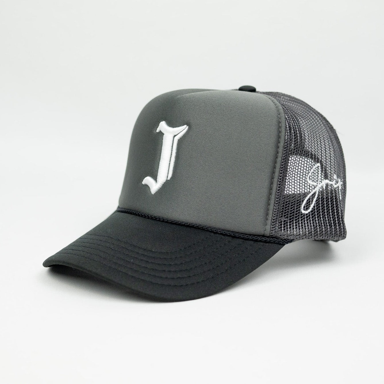 J Logo Trucker Hat (GREY/BLACK)