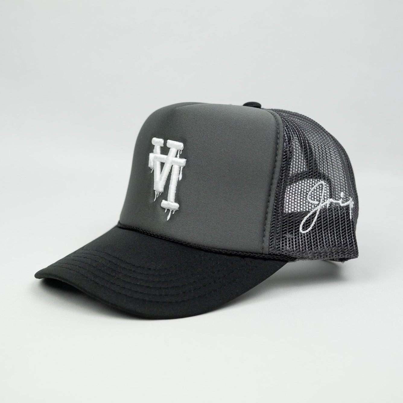 LA Dripping Trucker Hat (GREY/BLACK)