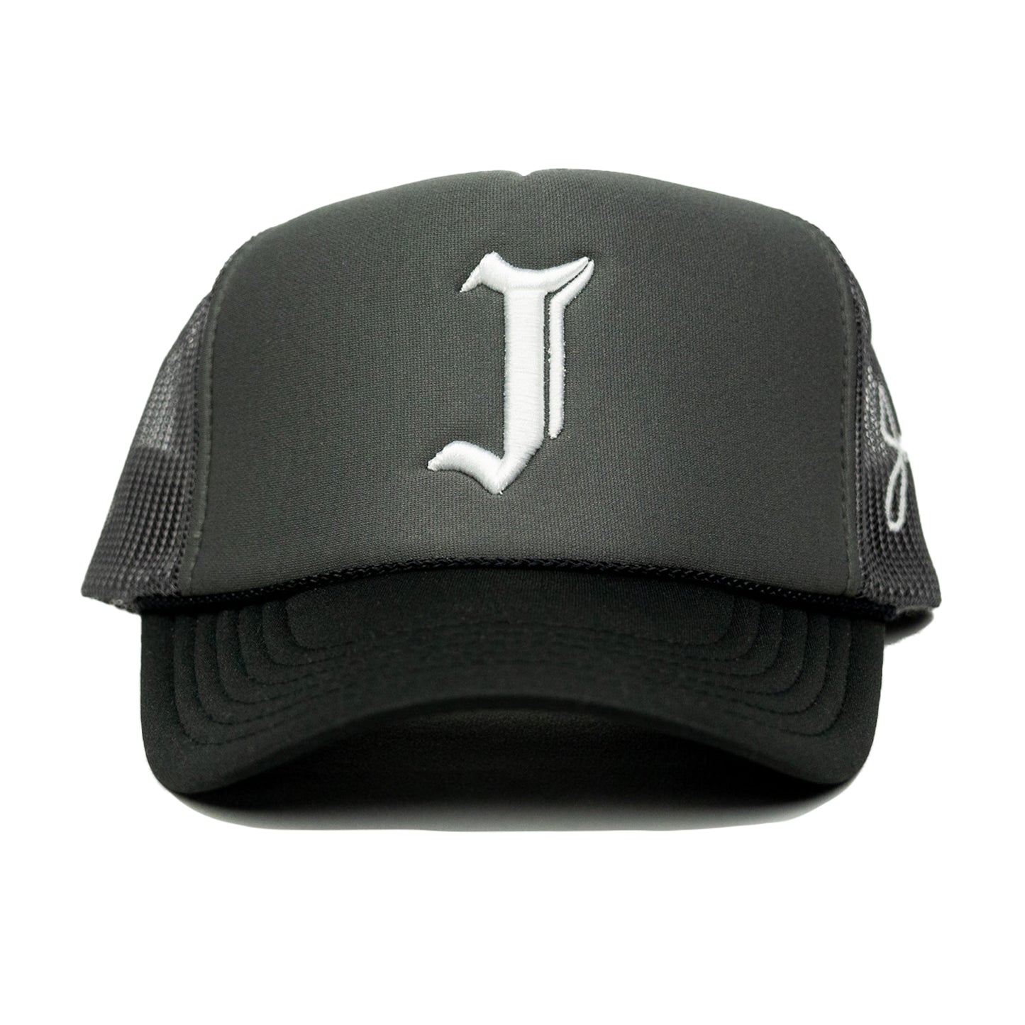 J Logo Trucker Hat (GREY/BLACK)