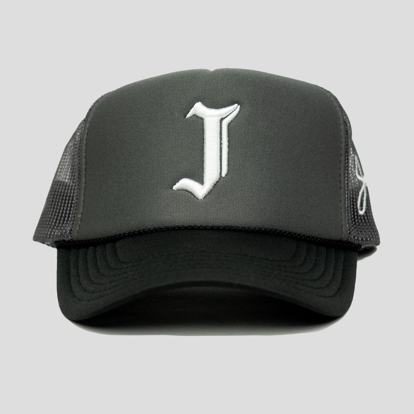 J Logo Trucker Hat (GREY/BLACK)