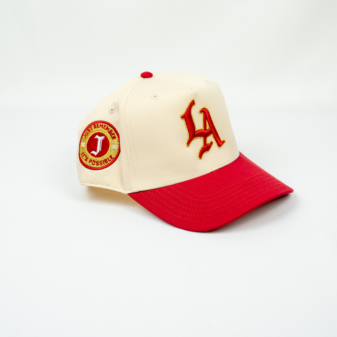 Jrip x LA Snapback Hat (CREAM/RED)