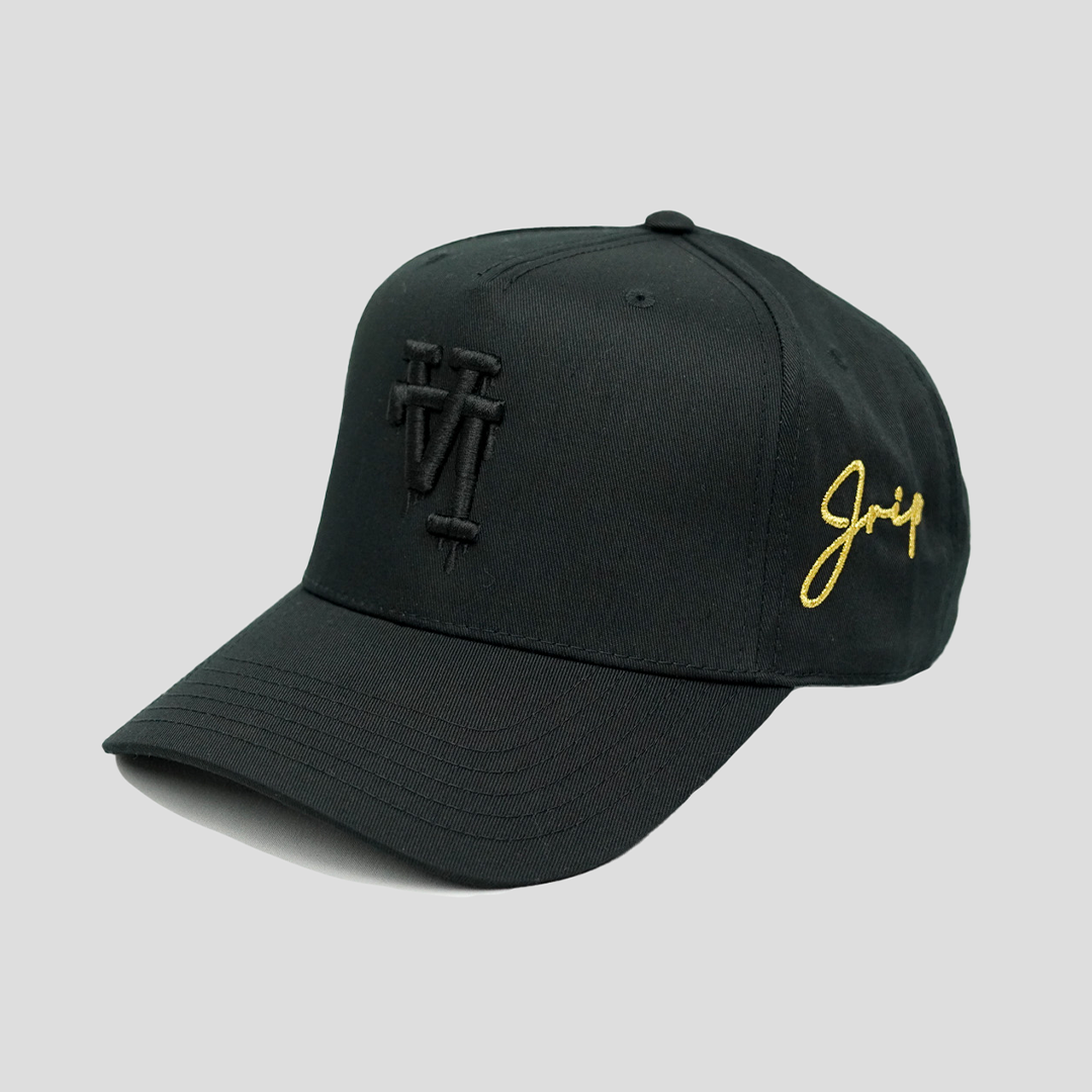 LA Dripping Snapback Hat (BLACK/BLACK)