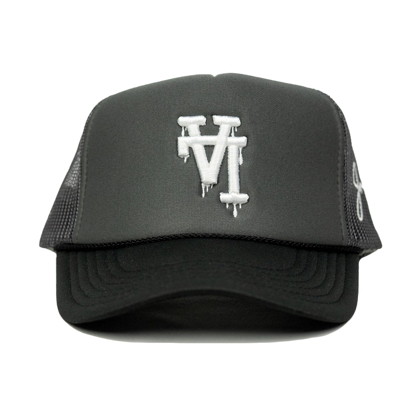 LA Dripping Trucker Hat (GREY/BLACK)