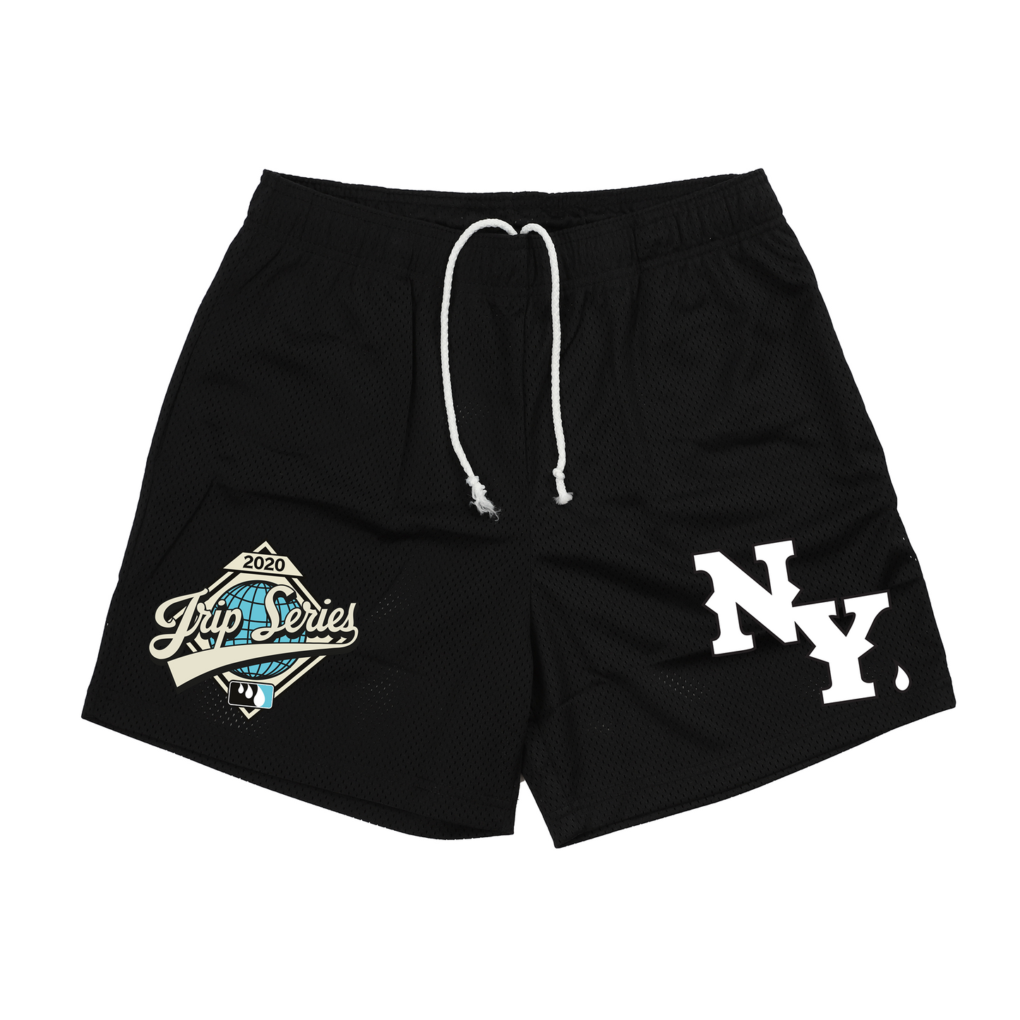 NY DRIP MESH SHORTS (BLACK)