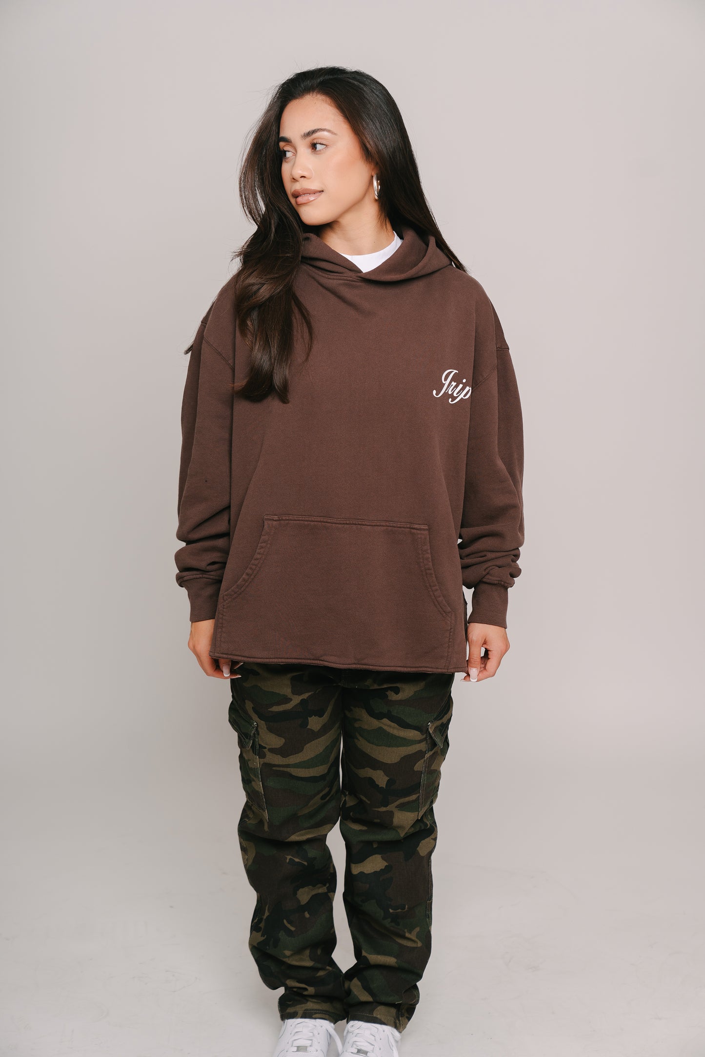 Jrip Cropped Lux Hoodie (BROWN)