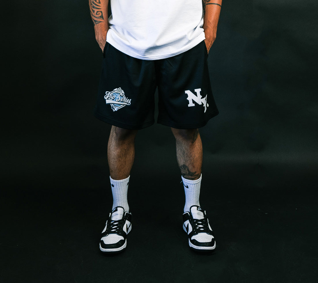 NY DRIP MESH SHORTS (BLACK)