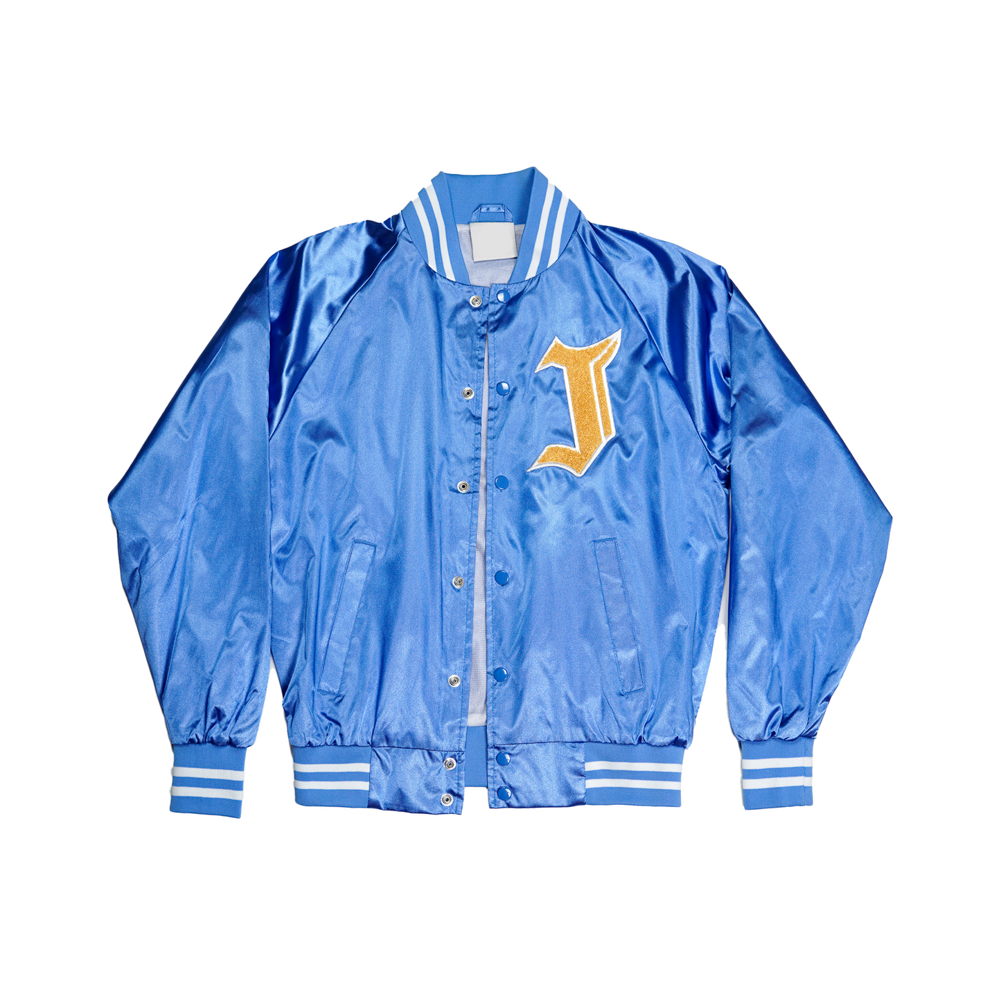 SATIN VARSITY JACKET (CAROLINA BLUE)