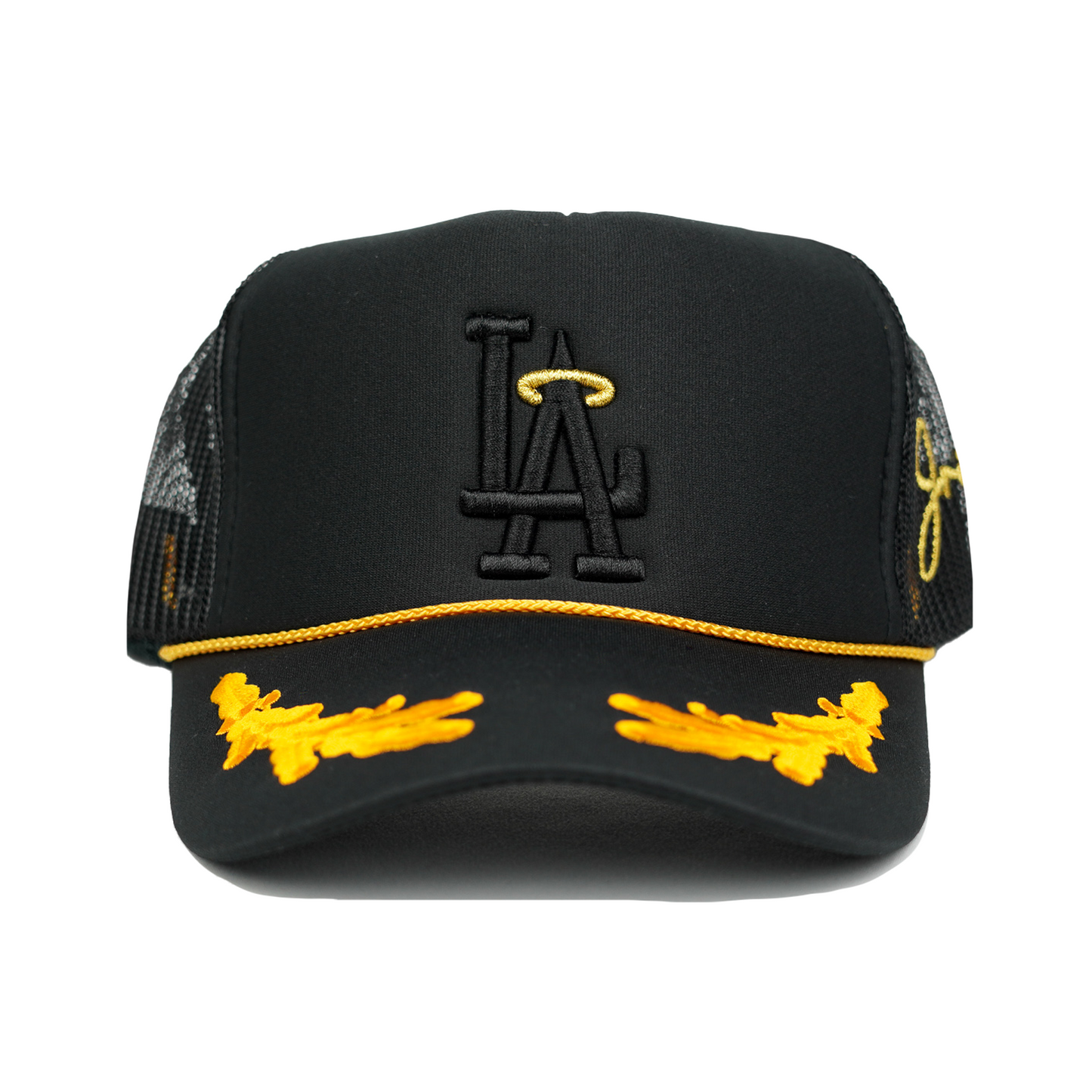 LA Halo Trucker Hat (BLACK/GOLD)