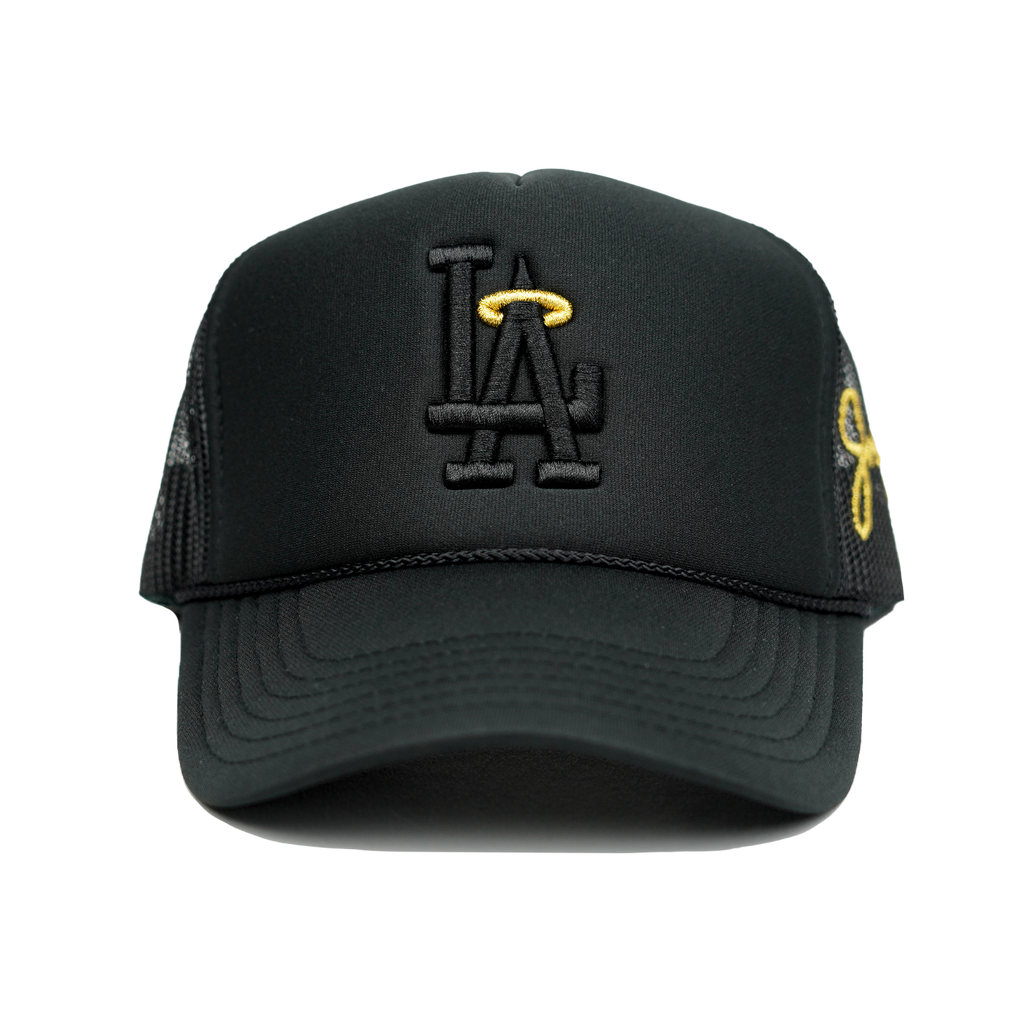 LA Halo Trucker Hat (BLACK/BLACK)