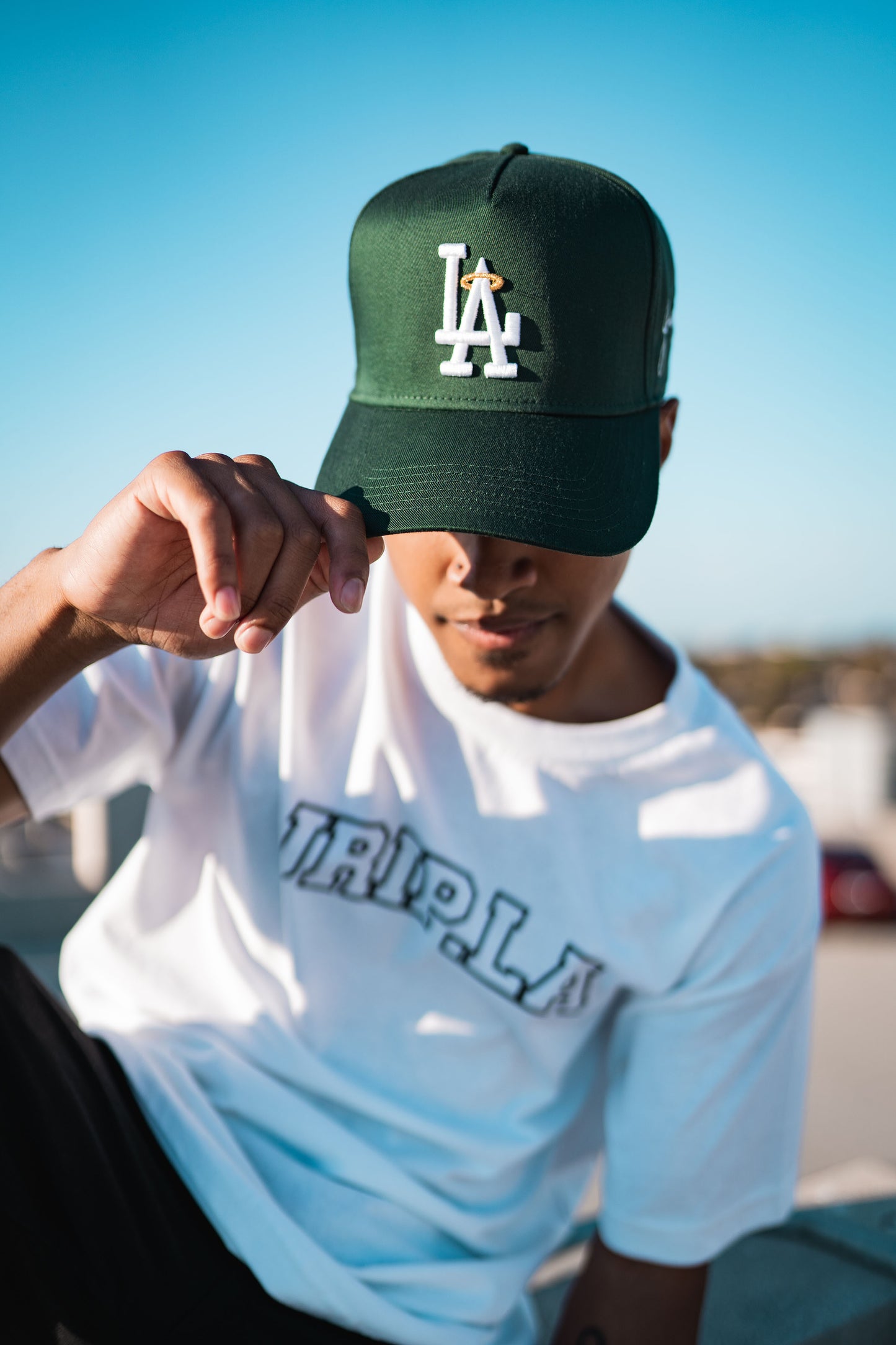 LA Halo Snapback Hat (GREEN)
