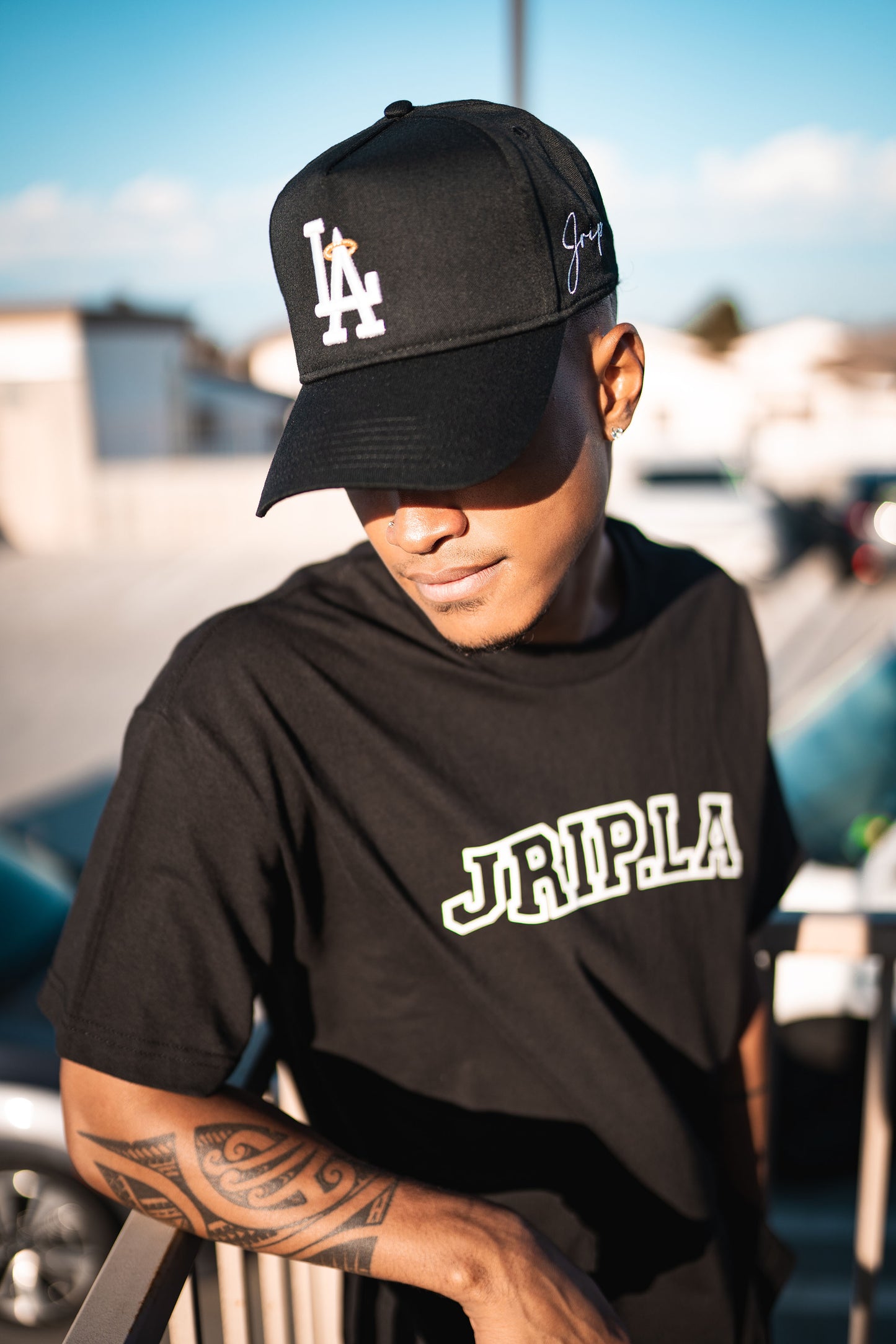 LA Halo Snapback Hat (BLACK)