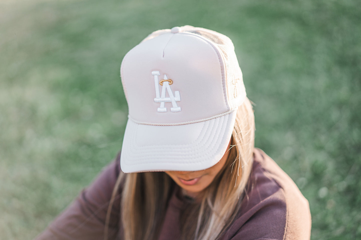 LA Halo Trucker Hat (TAN)