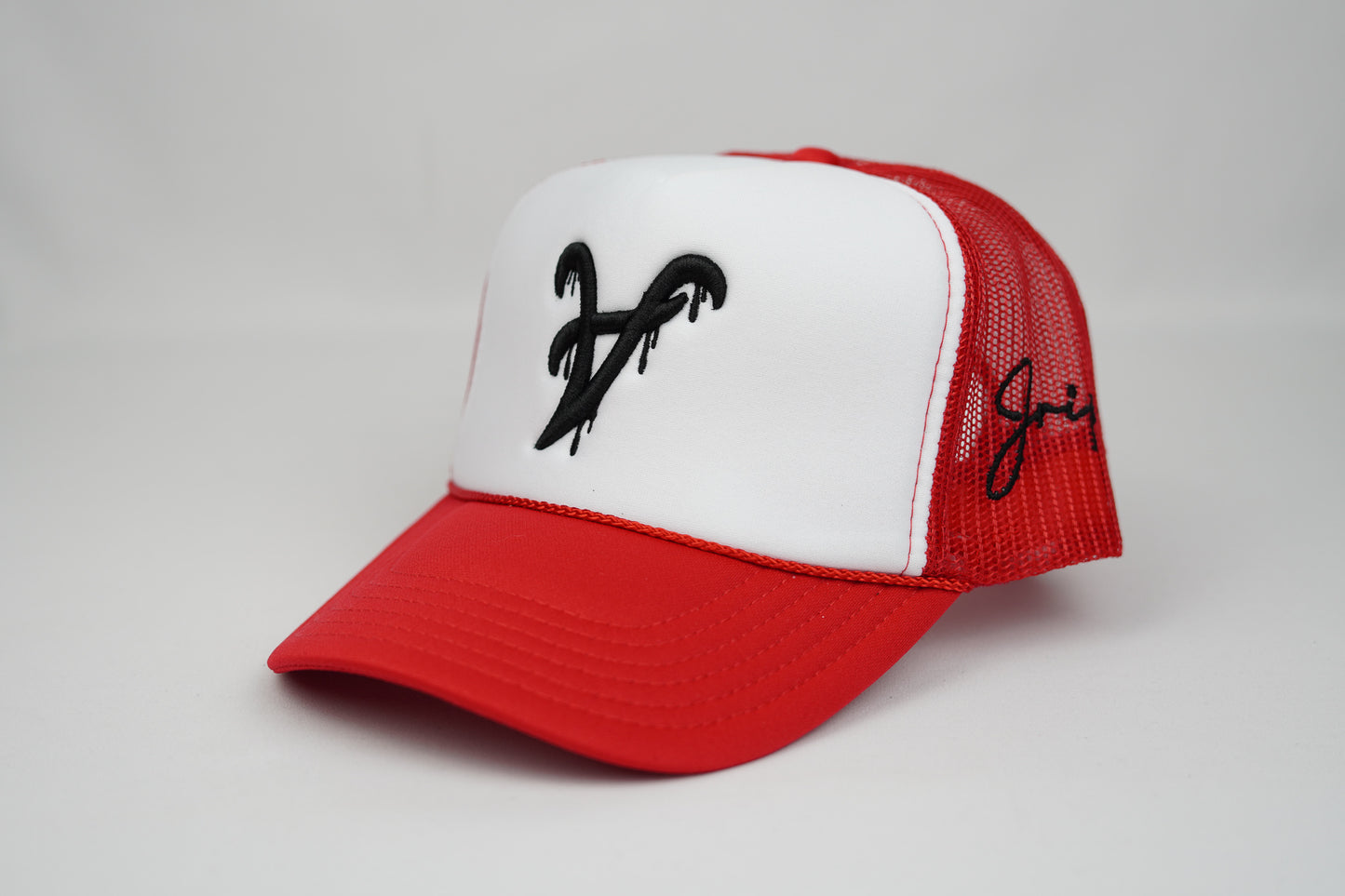 ATL Dripping Trucker Hat (WHITE/RED)