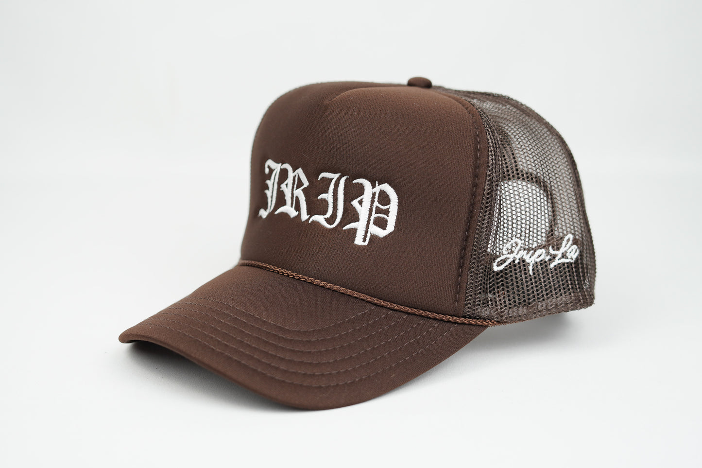 Jrip Script Trucker Hat (BROWN)