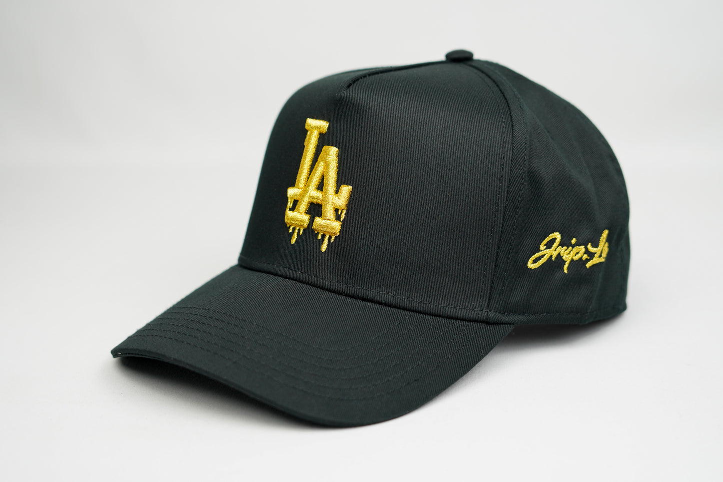 LA Gold Dripping Snapback Hat (BLACK)
