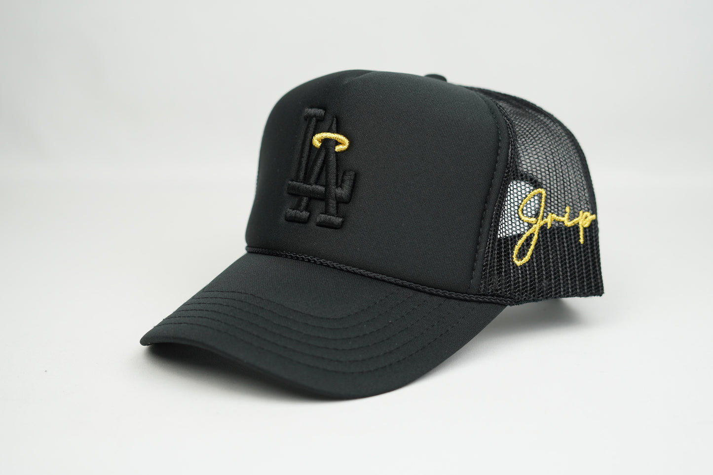 LA Halo Trucker Hat (BLACK/BLACK)