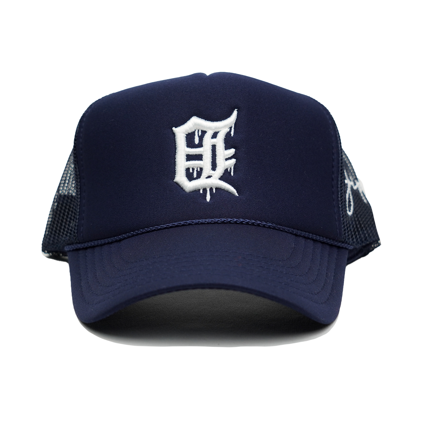 Detroit Dripping Trucker Hat (NAVY)