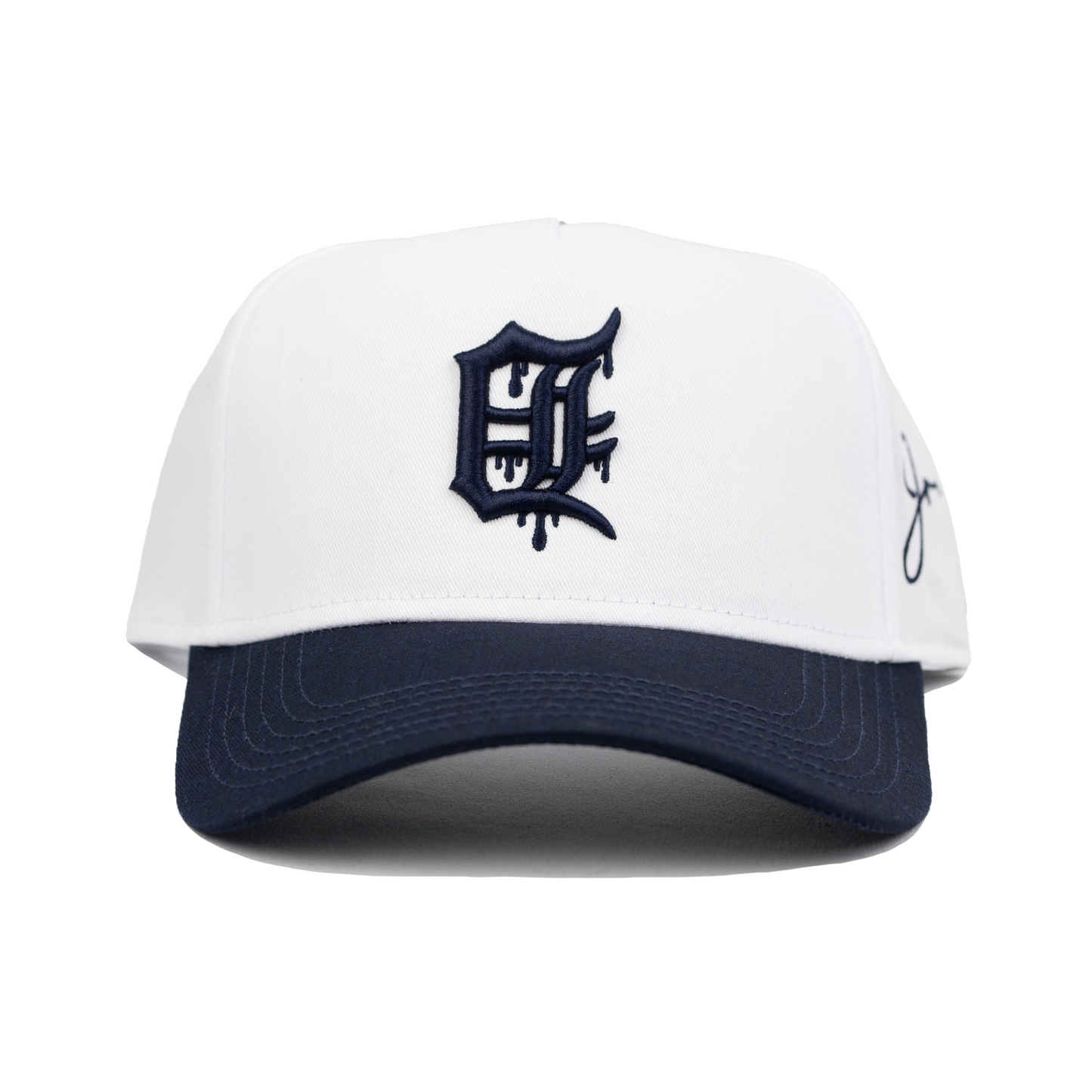D-Town Dripping Snapback Hat (WHITE/NAVY TWO-TONE)