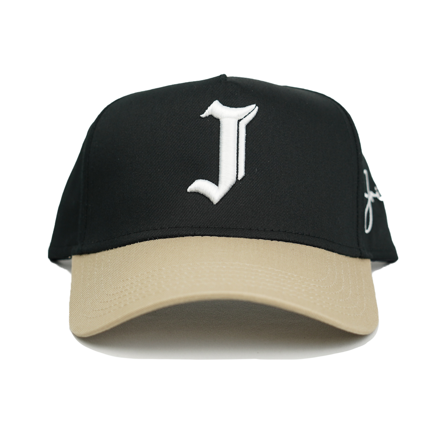 "J" Signature Snapback Hat (BLACK/KHAKI)