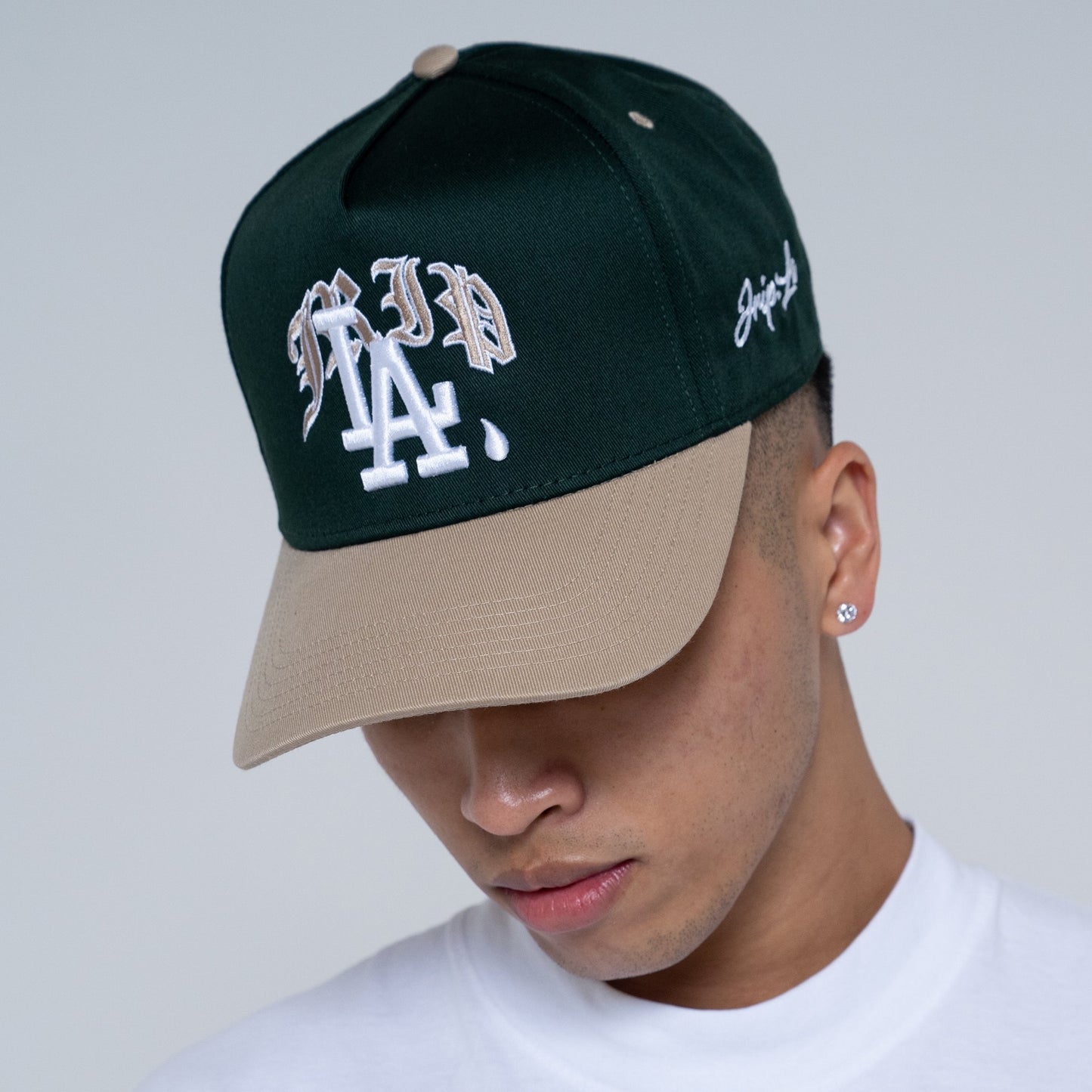 Jrip LA Snapback Hat (FOREST GREEN/KHAKI)