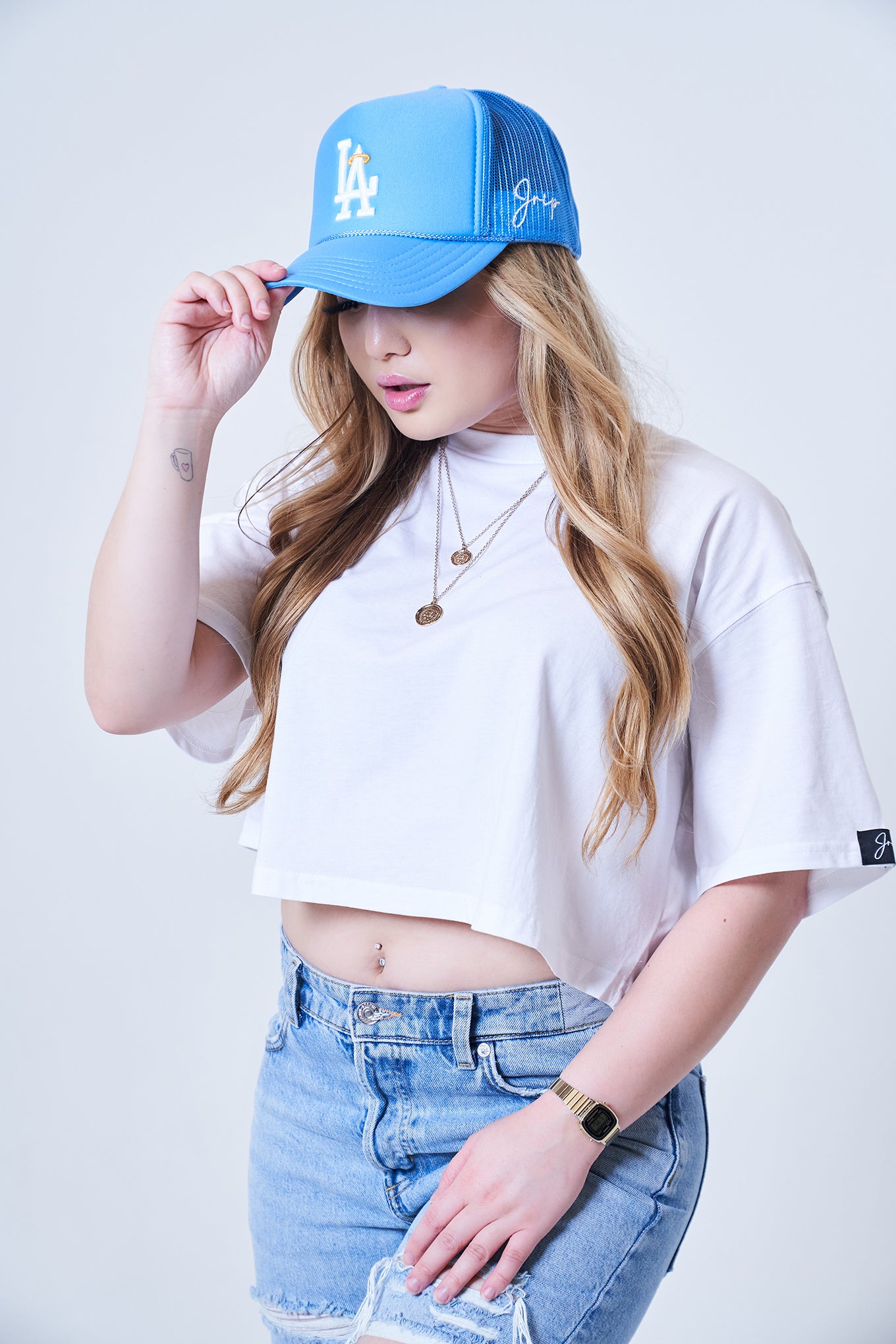 LA Halo Trucker Hat (POWDER BLUE)