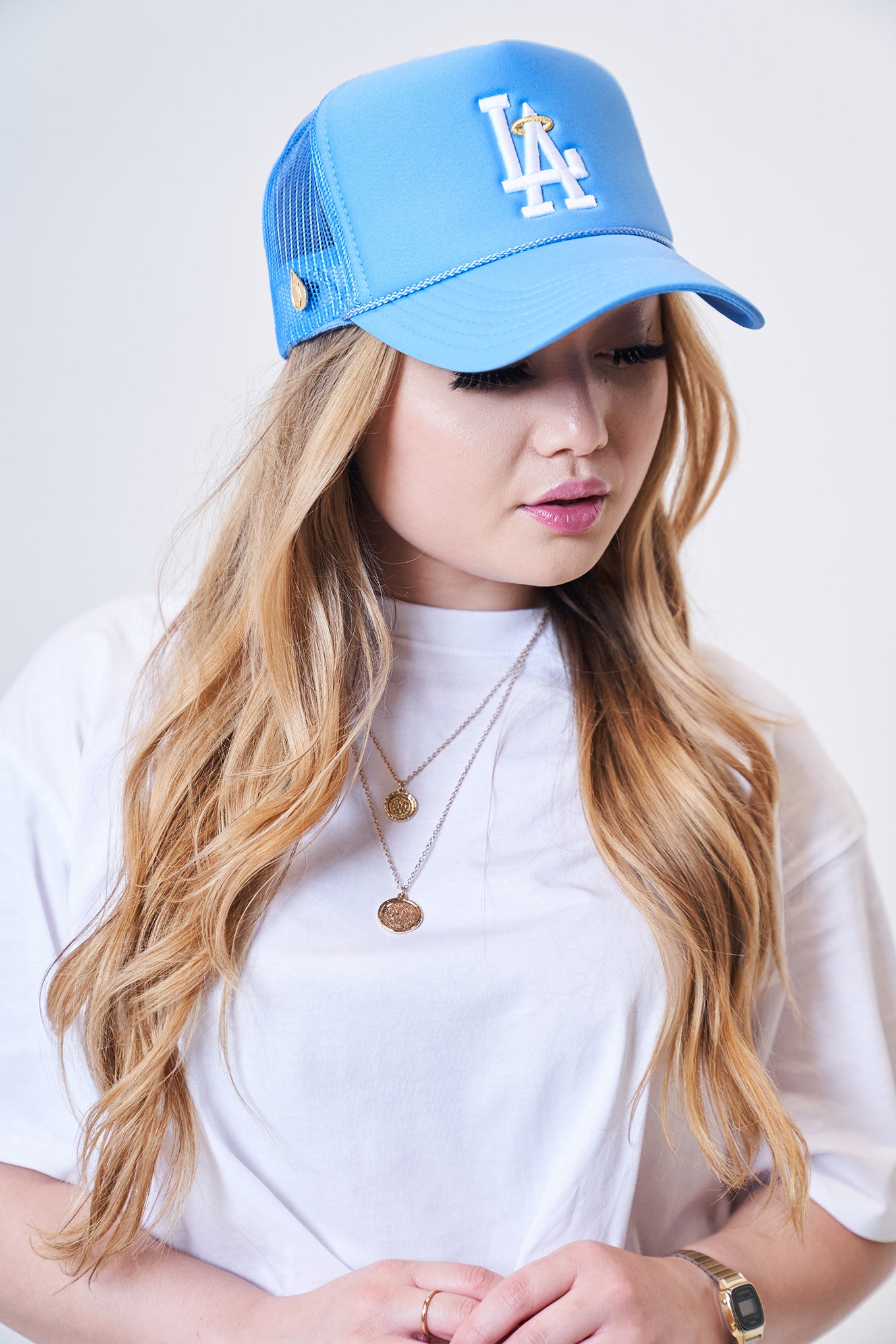 LA Halo Trucker Hat (POWDER BLUE)