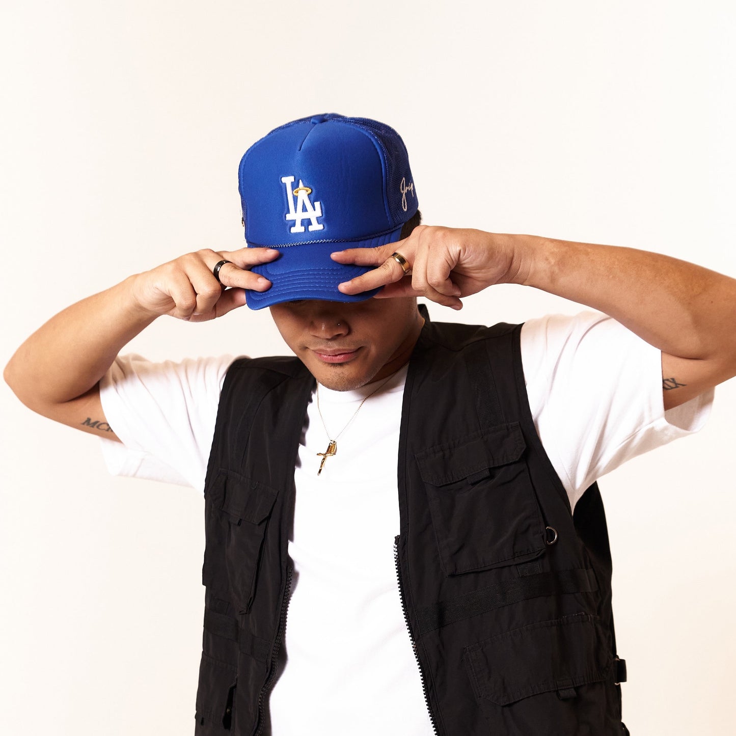 Blue LA Halo Trucker Hat