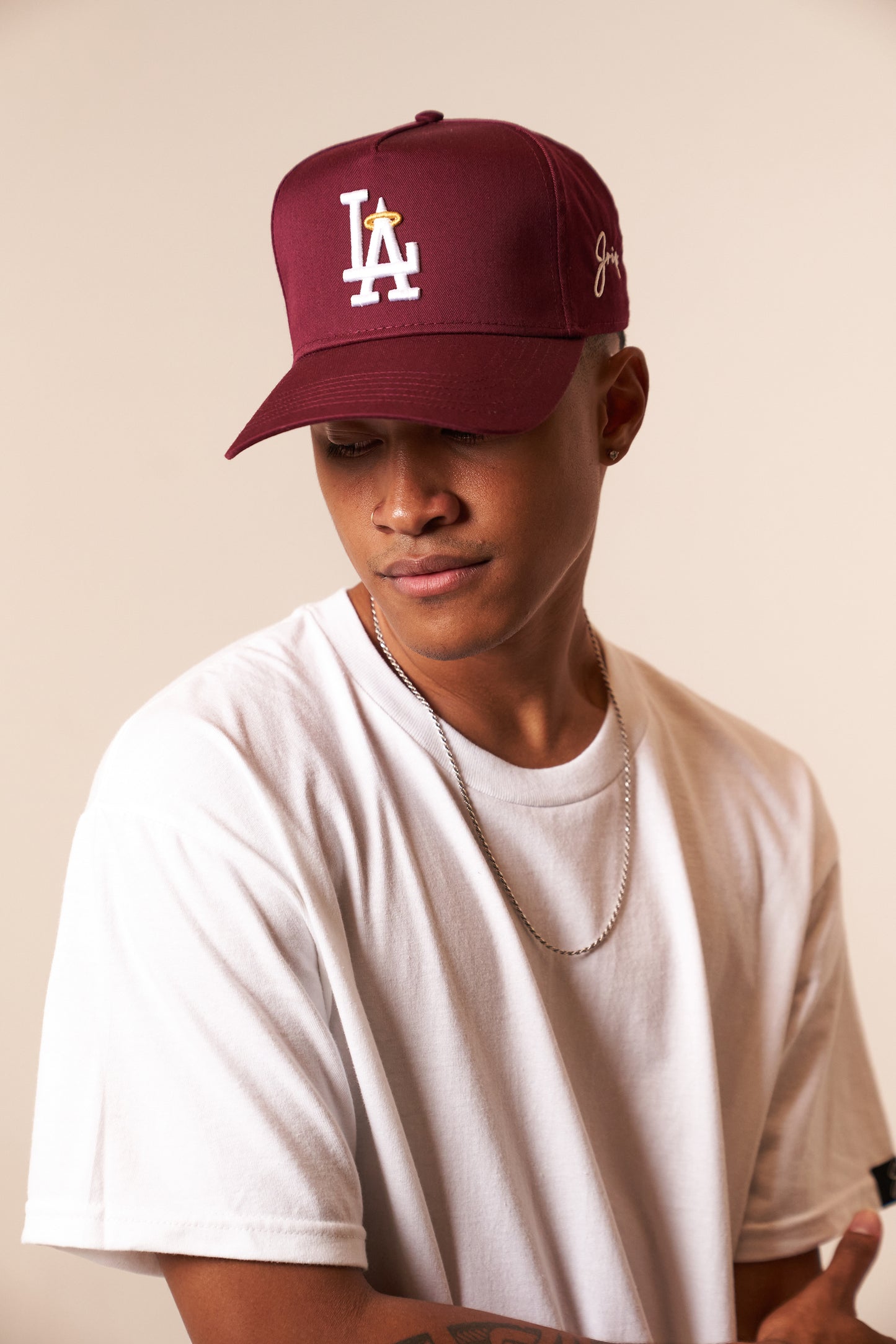 LA Halo Snapback Hat (MAROON)