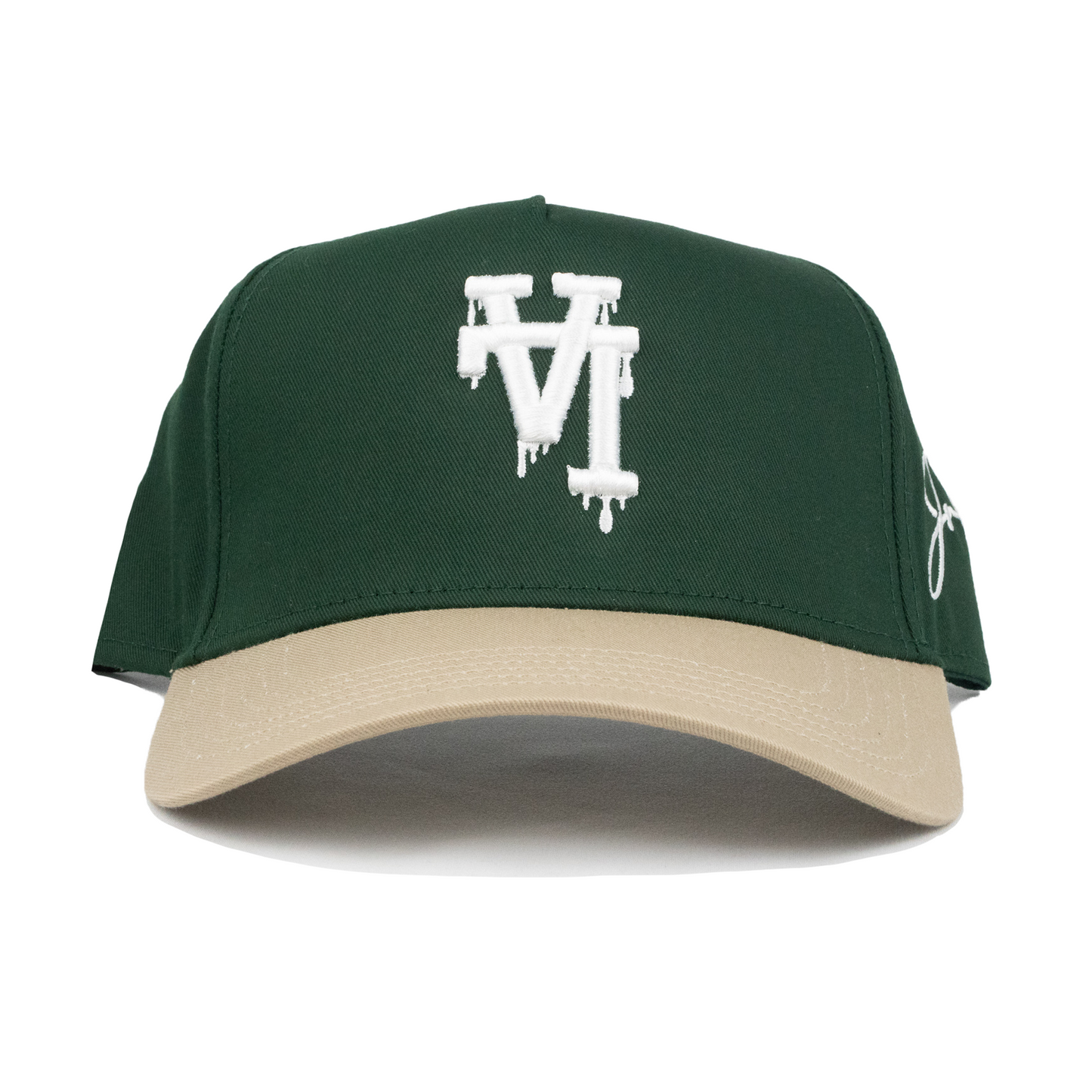 LA Dripping Snapback Hat (GREEN/KHAKI)
