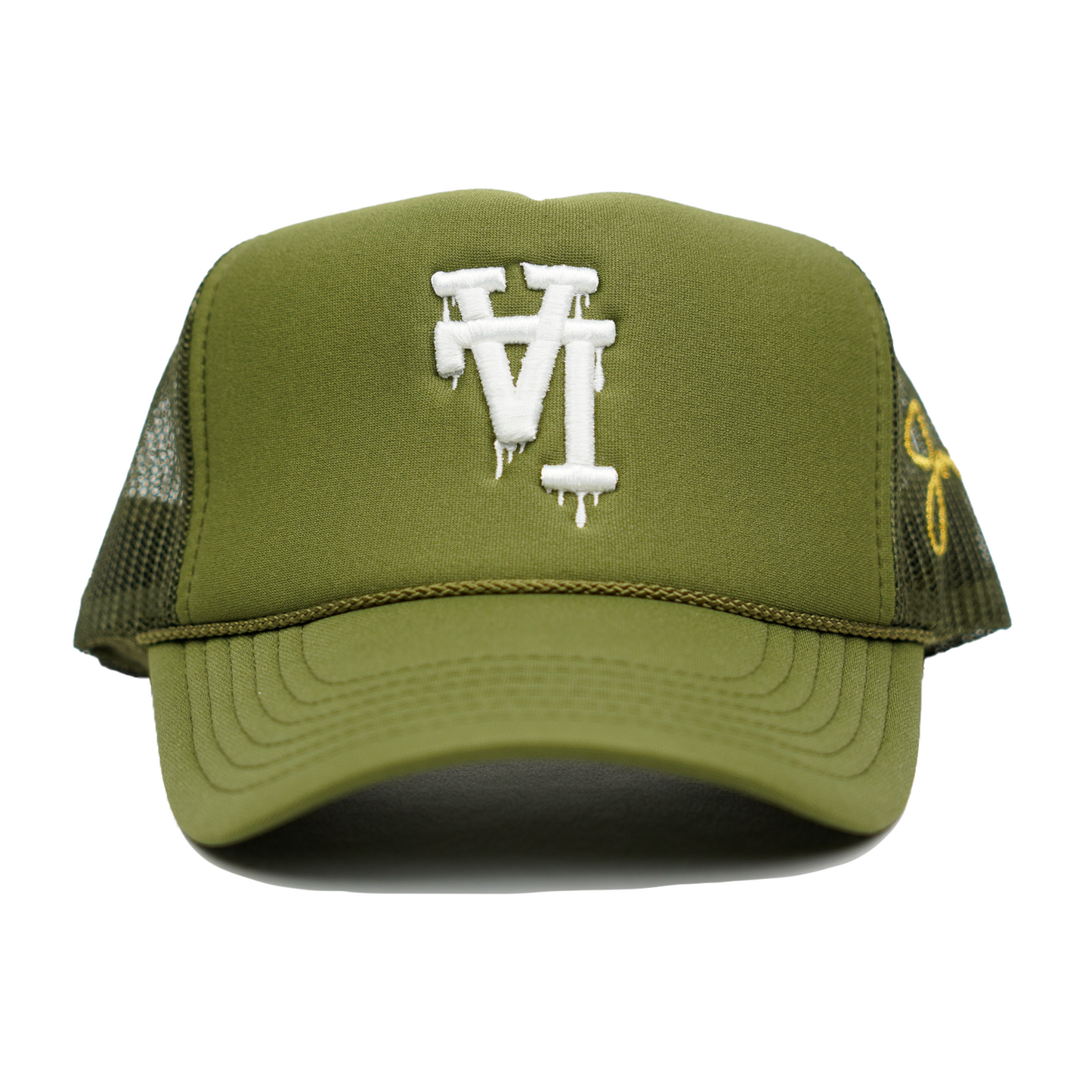 LA Dripping Trucker Hat (OLIVE GREEN)