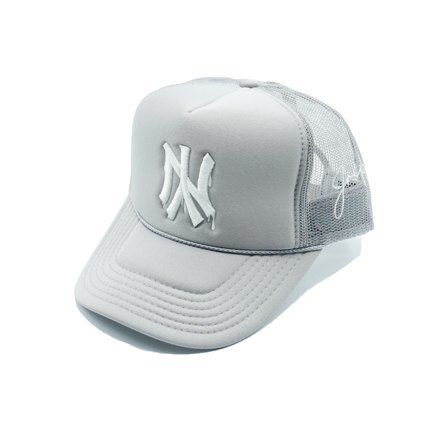 NY Dripping Trucker Hat (GREY)