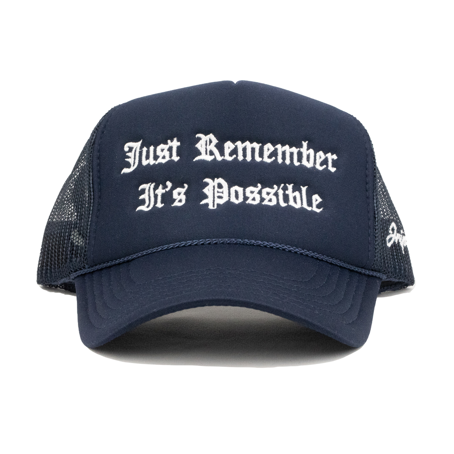 Just Remember It's Possible Trucker Hat (NAVY BLUE)