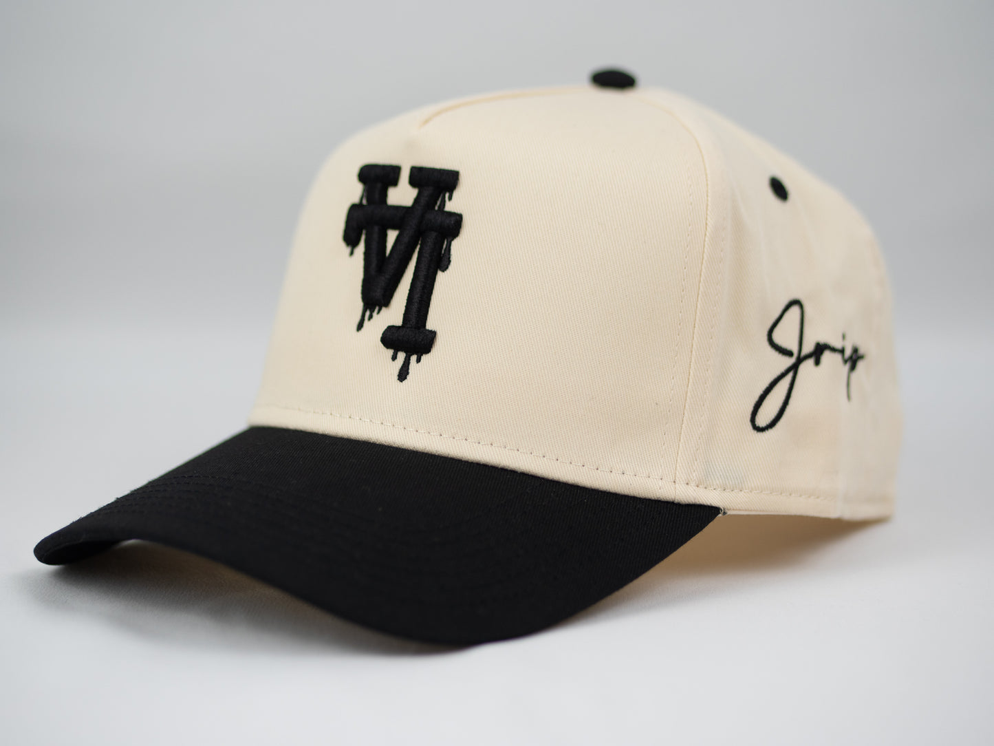 LA Dripping Snapback Hat (CREAM/BLACK)