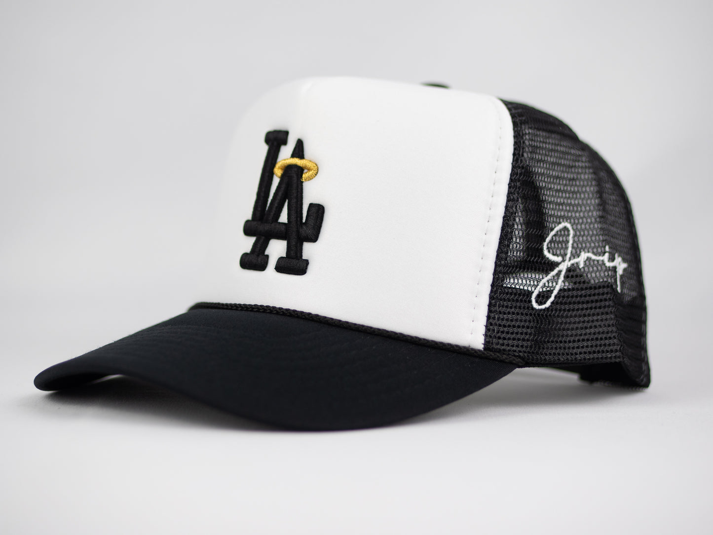 LA Halo Trucker Hat (TWO-TONE WHITE/BLACK)