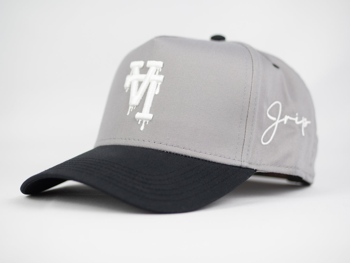 LA Dripping Snapback Hat (GREY/BLACK)