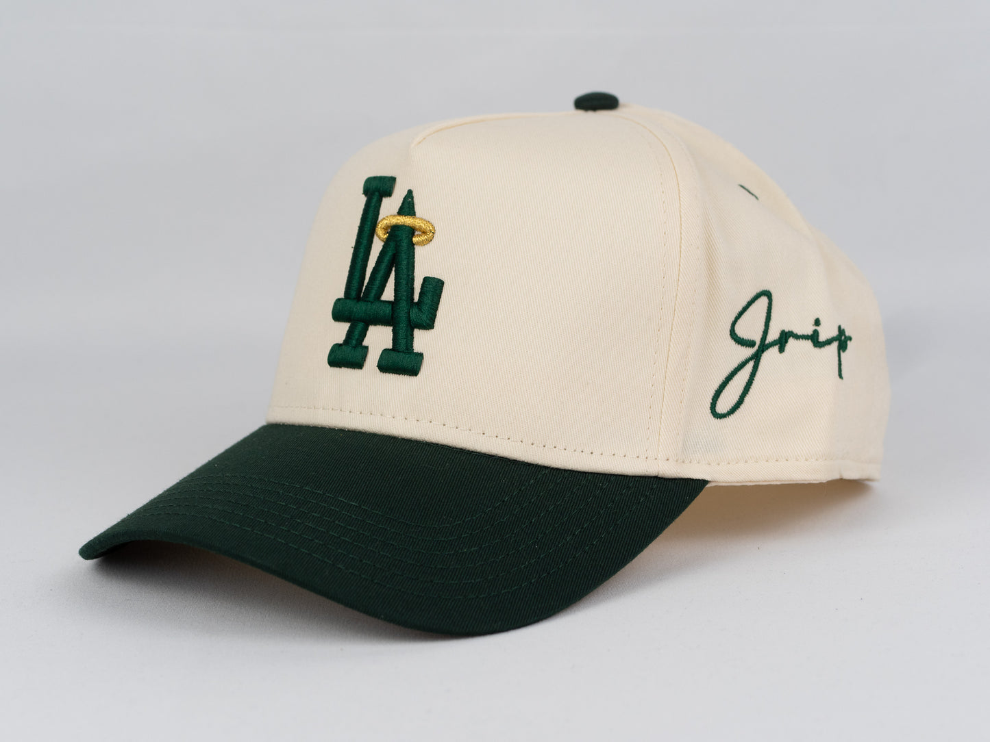 LA Halo Two-Tone Snapback Hat (CREAM/GREEN)