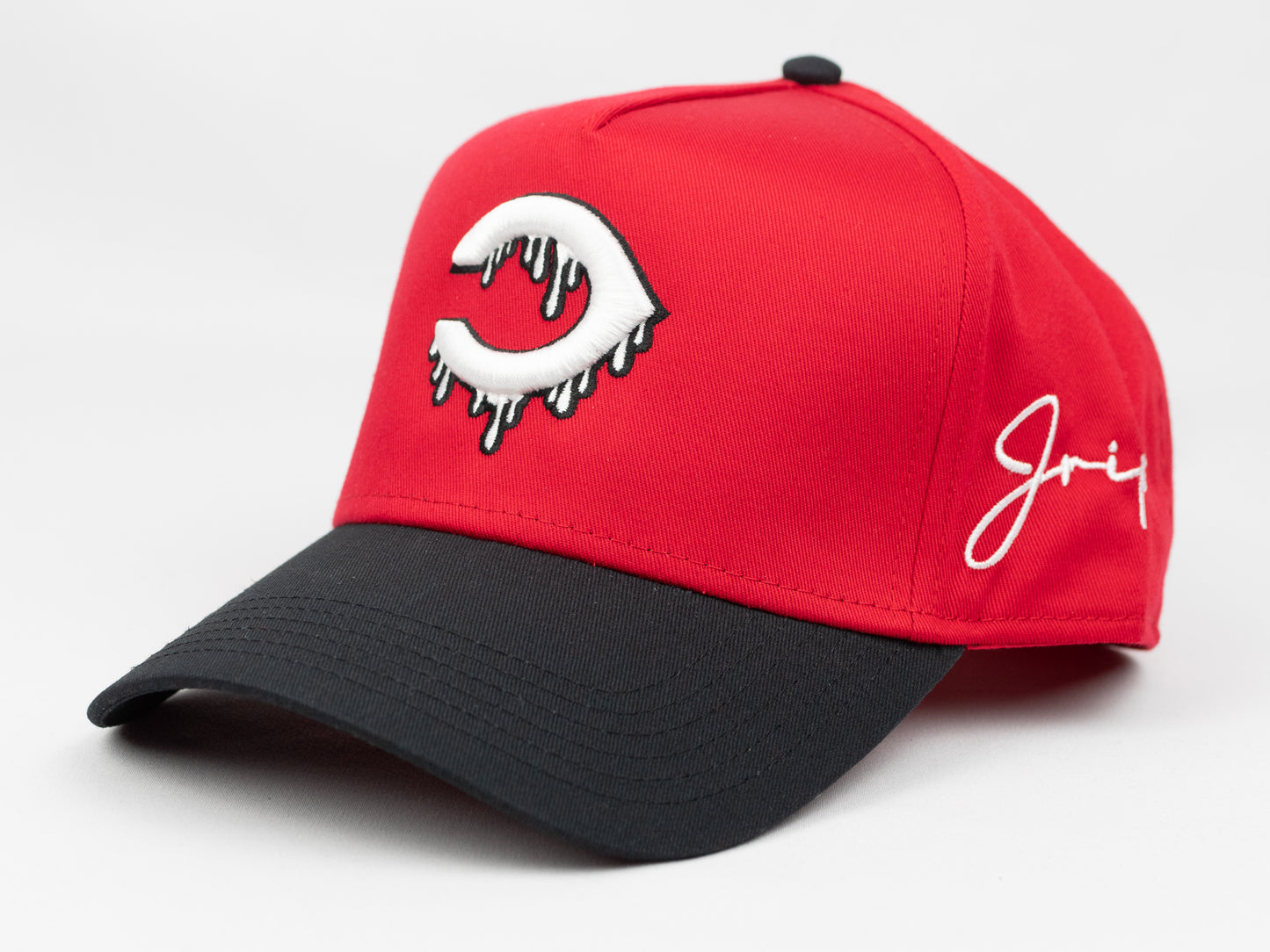 Cinci Dripping Snapback Hat (RED/BLACK)