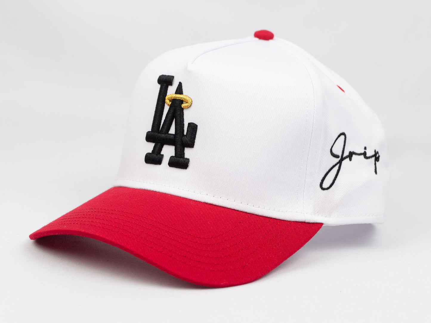 LA Halo Two-Tone Snapback Hat (WHITE/RED)
