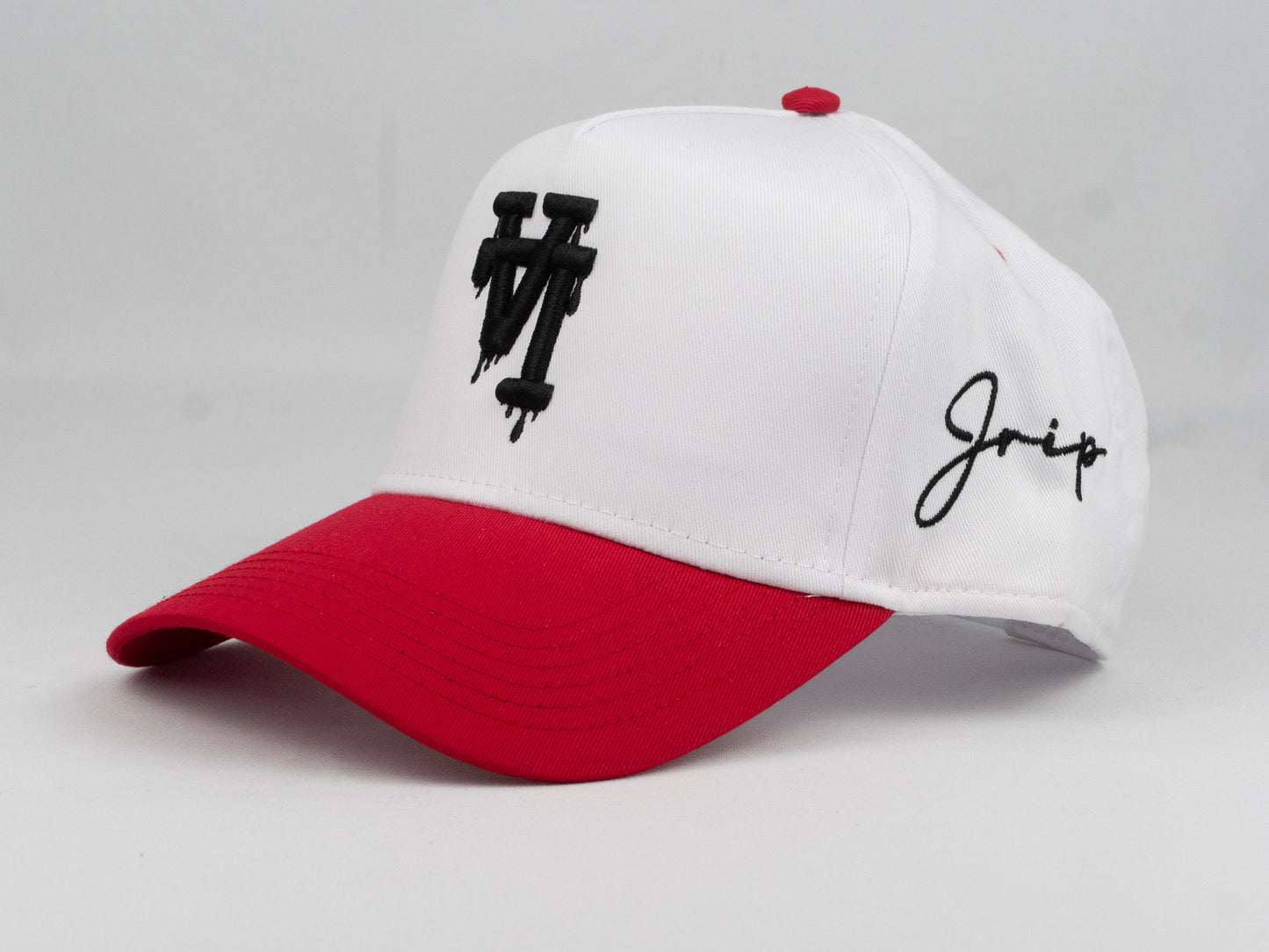 LA Dripping Snapback Hat (WHITE/RED)
