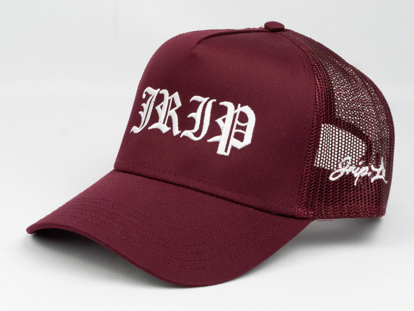 Jrip Script Structured Trucker Hat (MAROON)