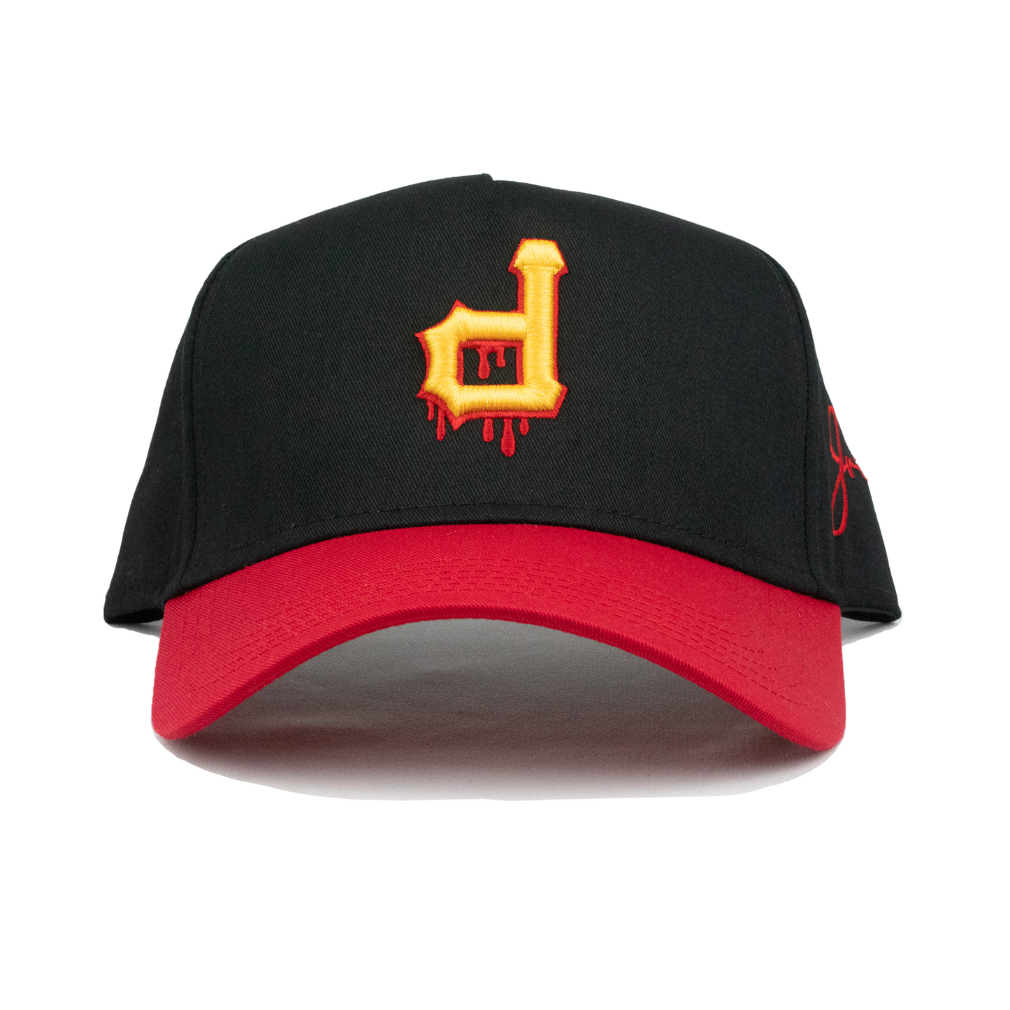 P Dripping Snapback Hat (BLACK/RED)