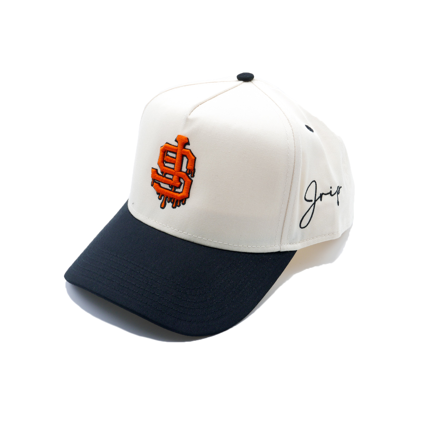 SF Dripping Snapback Hat (CREAM/BLACK)